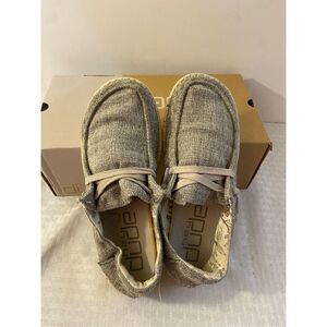 Hey Dudes Wendy linen size 6 gray‎ loafers shoes